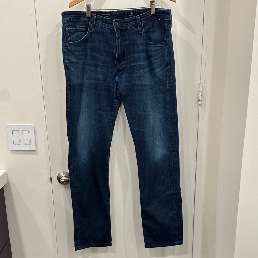 AG Adriano Goldschmied Dark Blue Tailored-leg Jeans